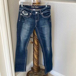 Blinged out full of Rhinestones Antique Rivert jeans size 29